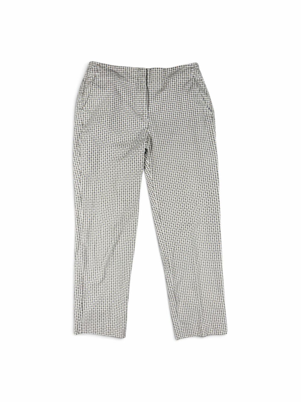 Talbots Petites Straight Leg Ankle Pants Ivory Navy Tan Size 4